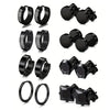 10pairs Earrings Black Stainless Steel Stud Earrings Set For Men Women, Piercing Jewelry Dangle Hoop Earrings Set - Image 7