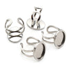 5pcs 13x18mm 18x25mm Inner Size Oval Stainless Steel Adjustable Ring Settings Blank Base Fit Oval Glass Cabochons Ring Bezels - Image 2