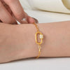 Zircon Oval Pendant Bracelet for Women,Gold Color Stainless Steel Small Square Chain Bracelets, Jewelry Gifts - Image 2