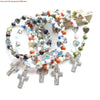 Cross Charm Beaded Stretch Bracelet in Multiple Colors - Image 3