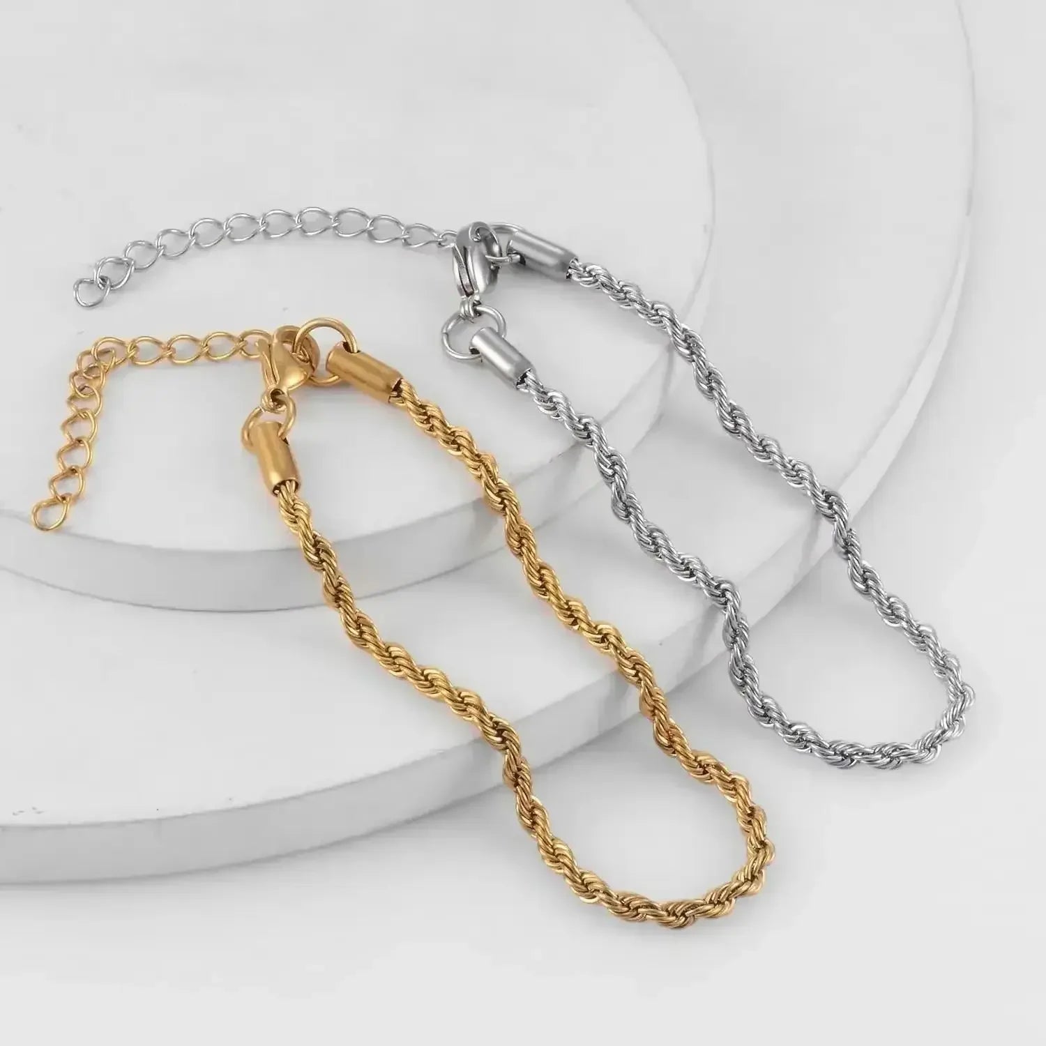 2/3/4/5/6MM Twisted Rope Chain Stainless Steel Rope Chain Bracelet 2.0mm-6.0mm Hip Hop Hand Bangle Anklet Jewelry for Woman Man - Image 1