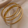 3pcs Glossy Gold Plated Stainless Steel Bangle Bracelet for Women Minimalist Basic Wristband Bangles Jewelry - Image 9