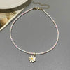 Seed Bead Choker Necklace with Flower Pendant - Image 2