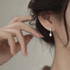 Silver Needle Pearls Stud Earrings For Women Geometry Pearls Pendant Earings Jewelry Party Gifts - Image 5