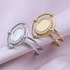 1/2pcs Mix Silver/Gold Color Oval Flower Sun Ring Stainless Steel Rings For Women Men Accessories Round Blank Cobochons Settings - Image 2