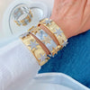 European and American Copper Zircon Hollow Hexagonal Star Heart-shaped Bangles Jewelry for Women - Image 1