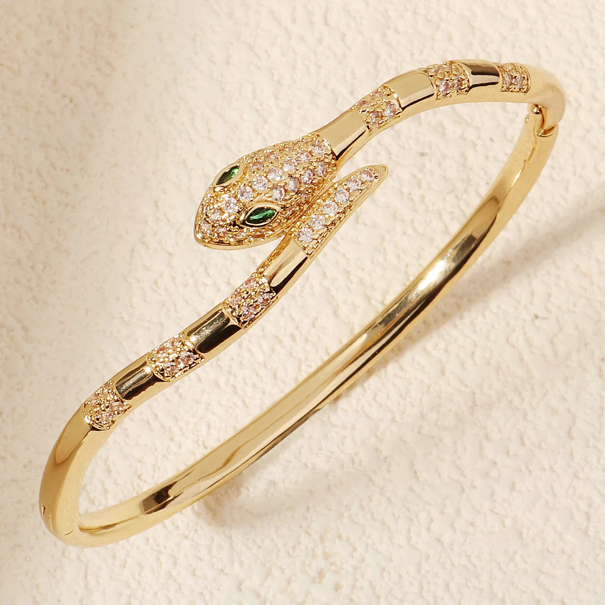 Snake Zirconium Bracelet Classic Nail Open Bangles For Women Holiday Party Cuff Bracelet Gifts Jewelry Accessories - Image 1