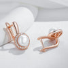 Geometry Pearl Drop Earrings for Women Rose Gold Color With Zircon Boho Ethnic Wedding Jewelry - Image 5