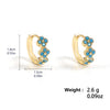 Turquoise Hoop Earrings for Women Temperament Gold Color Plated Micro-Intact Blue Zircon Party Ear Accessories - Image 6