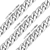 Stainless Steel Cuban Figaro and Wheat Link Necklace in 5 mm or 7 mm Widths - Image 9