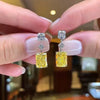 Bright Yellow Crystal Earrings Female Engagement Party Jewelry Temperament Women Wedding Ceremony Accessories - Image 3