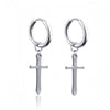 1 Pair Crosses Star Geometric Vintage Stainless Steel Round Small Hoop Earrings for Man Woman Teens Gift Jewelry Y2k Accessories - Image 9