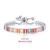 Simple Tennis Bracelet For Women Rectangle Zircon Silver Color Adjustable Bracelets On Hand Friend Gift Jewelry - Image 31
