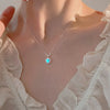 Heart Moonstone Necklace For Women Silver Color Gradient Gemstones Pendant Necklace Bead Chain Necklace Jewerly Gift - Image 2