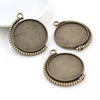 5pcs 20mm 25mm 30mm Inner Size Rotation Double Side Rhodium 8 Colors Cameo Cabochon Base Setting Charms Pendant - Image 2