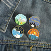 Travel Brooch Field Crossing Hiking Scenery Snow Scene Mountain Peak Alloy Clothing Accessories Backpack Brooch Badge Lapel Pins - Image 2