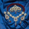 Sunspicems Gold Color Arabic Morocco Bridal Wedding Jewelry Sets Beads Necklace Waterdrop Pendant Long Earring Filigree Brooch - Image 7
