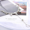 Luxury Leaf Shape Rhinestone Anklet Chain for Woman Jewelry Sexy Sparkling Crystal Hand Accessories Exotic Halloween Costumes