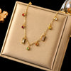 316L Stainless Steel Geometric Pendant Necklace with Colorful Crystal Accents - Image 11