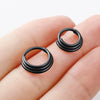 Triple Hoops Nose Ring Septum Hoop Hinged Conch Daith Helix Ring Hoop Rook Tragus Ring Clicker Cartilage Earrings - Image 2
