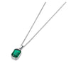 Sparkling Stainless Steel Geometric Square Cubic Zirconia Crystal Pendant Necklace Jewelry For Women - Image 14