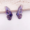 Fairy Gradient Blue Color Resin Butterfly Wings Drop Dangle Earrings for Women Girls Rhinestone Glitter Pendant Earring - Image 11