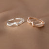 Silver Cross Knotting Zircon Rings For Women Girls Wedding Jewelry Accessories Jewellery Argent - Image 2