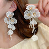 Flower petals tassel earrings small fresh and sweet temperament exaggerated earrings - Image 4