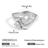 Ars Gold Plated Ring Stainless Steel Ring Double Water Drop Zircon Rings for Women Dainty Everyday Finger Rings - Image 7