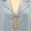A Dollar Pendant Necklace with a Unique Style, Featuring a Diamond-Encrusted Dollar Cuban Chain - Image 7
