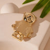 Europe and The United States Inlaid Rhinestone Bear Letter M Brooch Light Temperament Pins - Image 5
