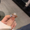 Classic Square Zircon Wedding Engagement Rings for Women Open Adjustable Geometry Shine Rings Charm Jewelry - Image 2
