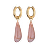Long Waterdrop Pendant Hoop Earrings For Women Round Stainless Steel Gold Color Ear Buckel Dangle Female Jewelry - Image 8