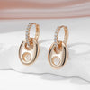 Pig Nose Rose Gold Color Dangle Earrings For Women Zircon Daily Jewelry Ettoi - Image 4
