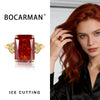 Bocarman Rectangular Ice Cut Mint Green Cubic Zirconia Copper Ring For Women Vintage Engagement Wedding Adjustable Jewelry - Image 12