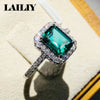 Silver Adjustable Ring Diamonds Emeralds Ring For Women - Image 2