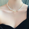 Baroque Freshwater Pearl Simple Design Gold Female Jewelry Sets For Women Necklace Bracelet - Image 2