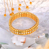 316L Stainless Steel CZ Crystal Elasticity Chain Bracelets For Women Gold Plated Jewelry - Image 14