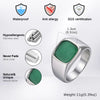 Stylish Square Stone Ring for Men, Stainless Steel Signet Ring,Birthday Party Gift for Him Dad - Image 5
