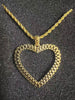 Gold Rope Chain Necklace Nugget Heart Pendant - Image 2