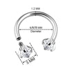 2Pcs 6/8/10mm Stainless Steel Zircon Piercings Earrings Horseshoe Ring Piercing Nose Ear Belly Rings Body Jewelry For Women/Men - Image 6
