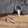 Personality Cool Mens Hoop Earrings, Silver Color Metal Hoops, Punk Hiphop Piercing Ear Jewelry - Image 5