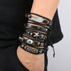 Punk Multilayer Antique Leather Bracelet Set Skull Eye Star Charms Hiphop Rock Y2K Vintage Pu Gothic Wristband Man Goth Jewelry - Image 2