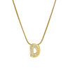 Cute English Letter Initial Necklace Gold Plated Zircon Paved Necklace Puffy Bubble Letter Necklace for Women - Image 11