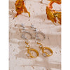 Stainless Steel Shiny Cubic Zirconia Drop Earrings Gold Platinum Pvd Plated Delicate Chic Jewelry Recommend - Image 1