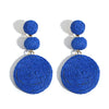 Bohemian Handmade Rattan Knit Round Drop Earrings For Women Girls Ball Beach Party Jewelry - Image 10