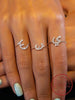 Silver Simplicity 26 Letters Zircon Ring For Women Engagement Wedding Jewelry - Image 1
