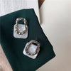 Korea Acrylic Resin Geometric Square Hanging Stud Earrings Hollow Metal Earrings Jewelry Gift - Image 8