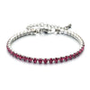 Colorful Cubic Zirconia Stone Tennis Bracelets Silver Plated Stainless Steel Chain Bracelet for Women Bride Jewelry - Image 2