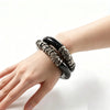 Bamboo Style Black Choker Necklace Crystal Embellished Curved Tube Collar, Versatile Jewelry for All Occasions - Image 10